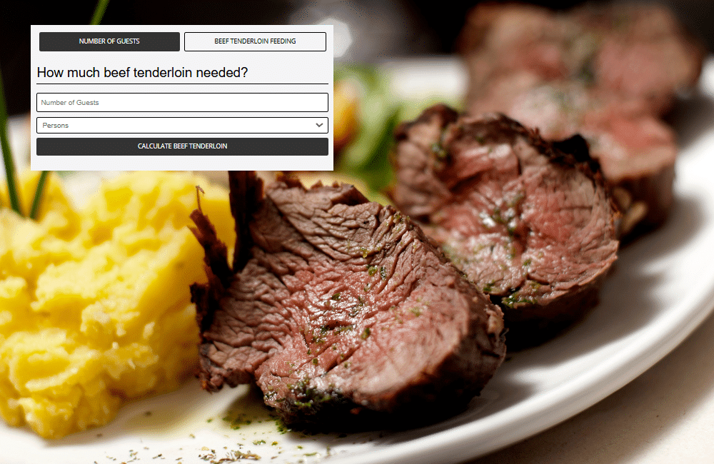 Beef Tenderloin Per Person and Portion Calculator