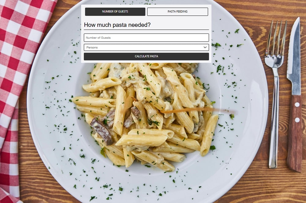 Pasta Per Person and Portion Calculator