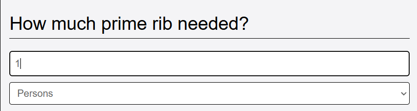 add amount of guests eating prime rib