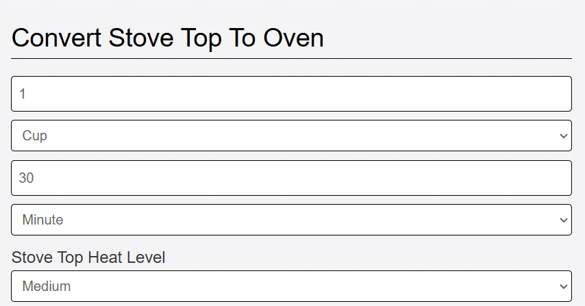 add details of stove top recipe to the converter