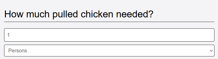 add guest amount pulled chicken