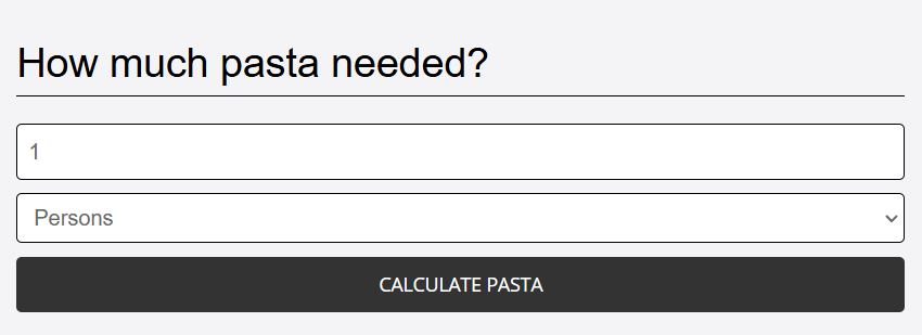 add number of guests eating pasta