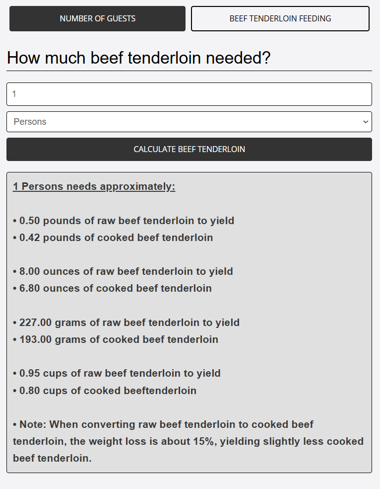 beef tenderloin converted