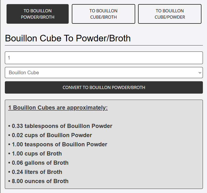 bouillon cube converted