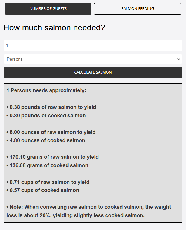 salmon calculated