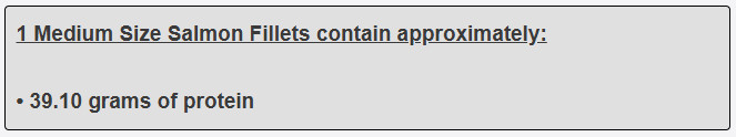 1 Medium Size Salmon Fillets contain approximately