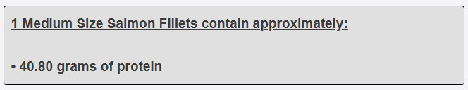 1 Medium Size Salmon Fillets contain approximately