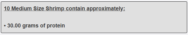 10 Medium Size Shrimp contain approximately