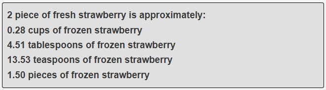 2 piece of fresh strawberry is approximately