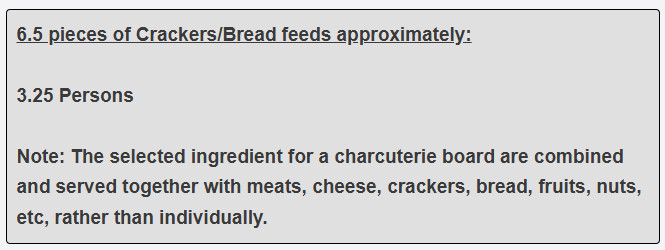 6.5 pieces of CrackersBread feeds approximately