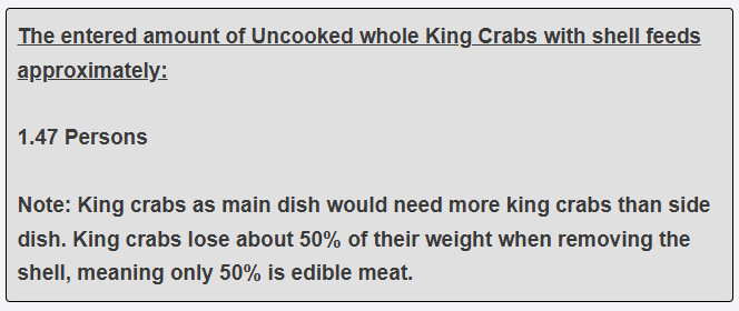 How many persons will my 1-kilogram (main dish) king crab feed