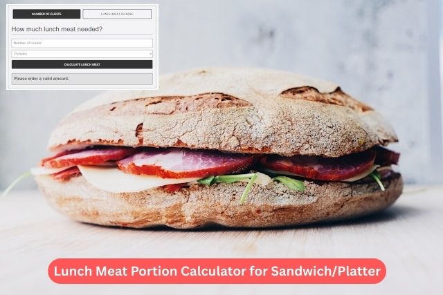 Lunch Meat Portion Calculator for Sandwich/Platter