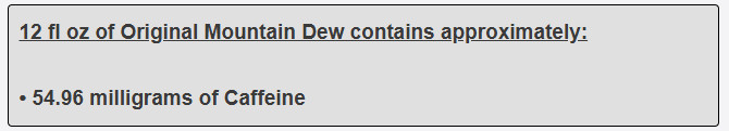 12 fl oz of Original Mountain Dew contains approximately