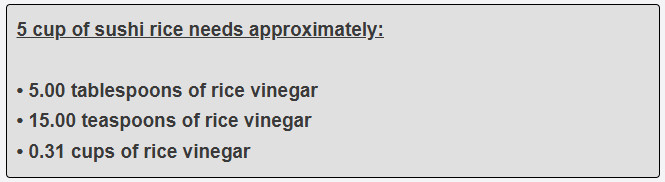 5 cup of sushi rice needs approximately