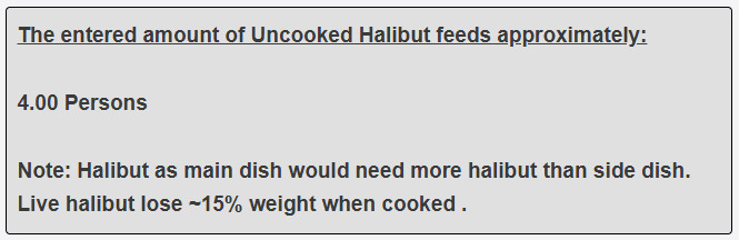 How many persons will my 1 pound of halibut as side dish feed