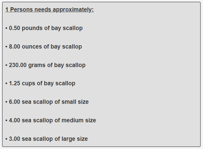 How much scallop is needed per one guest
