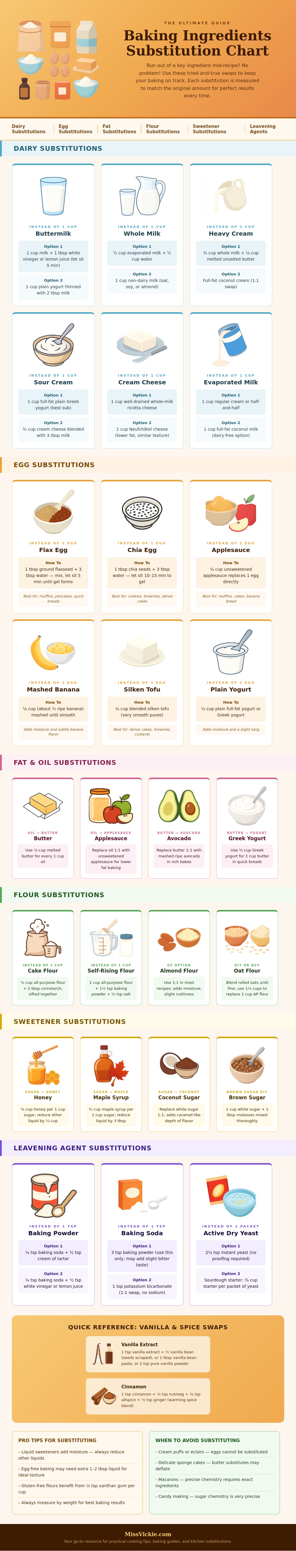 Baking Ingredients Substitution Chart