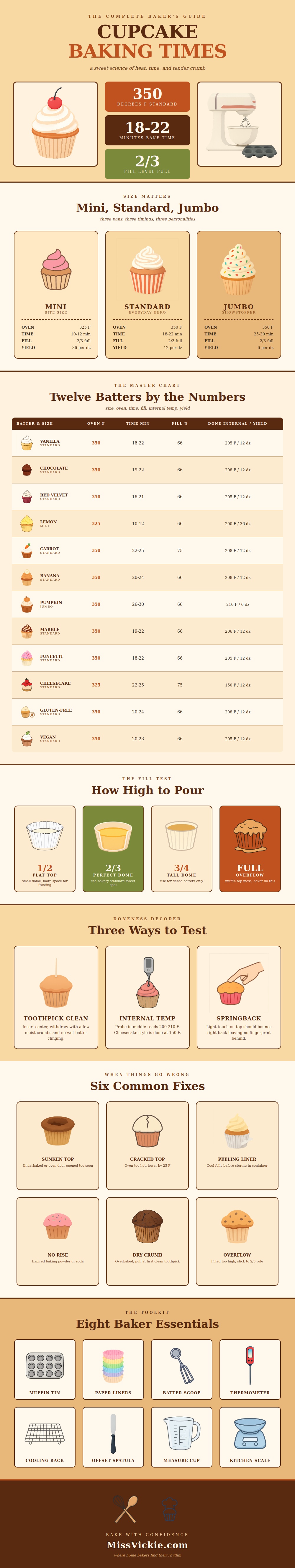 Cupcake Baking Time Chart