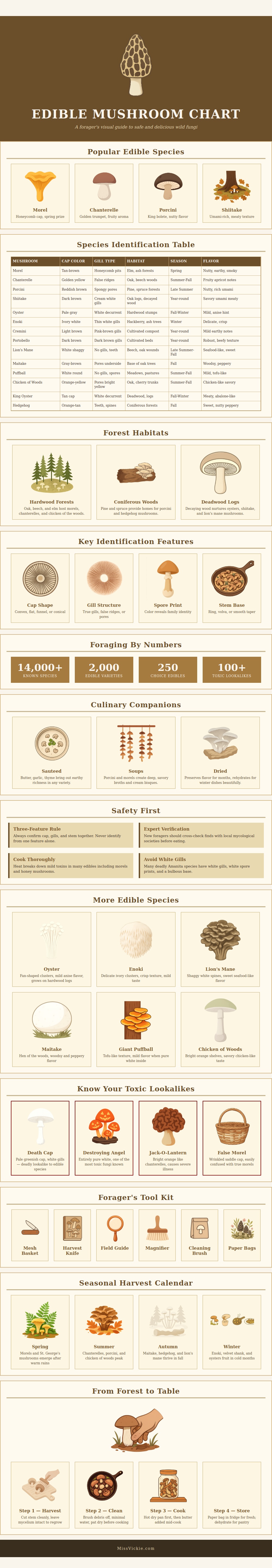Edible Mushroom Identification Chart