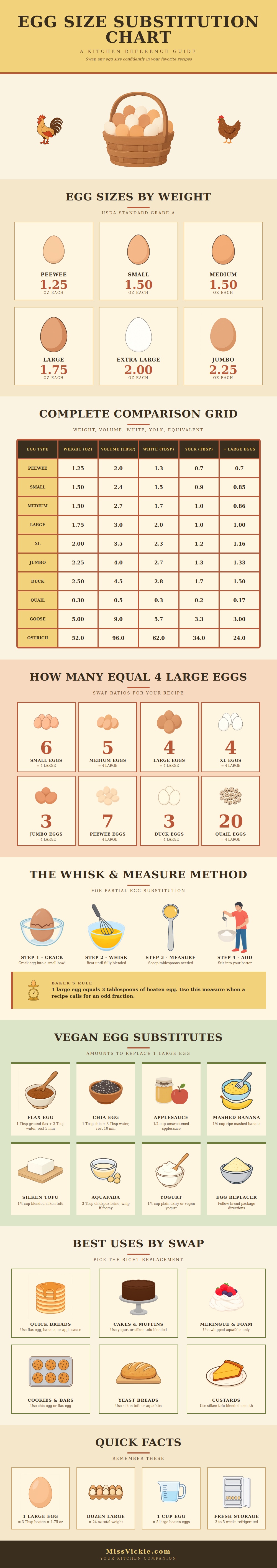 Egg Size Substitution Chart