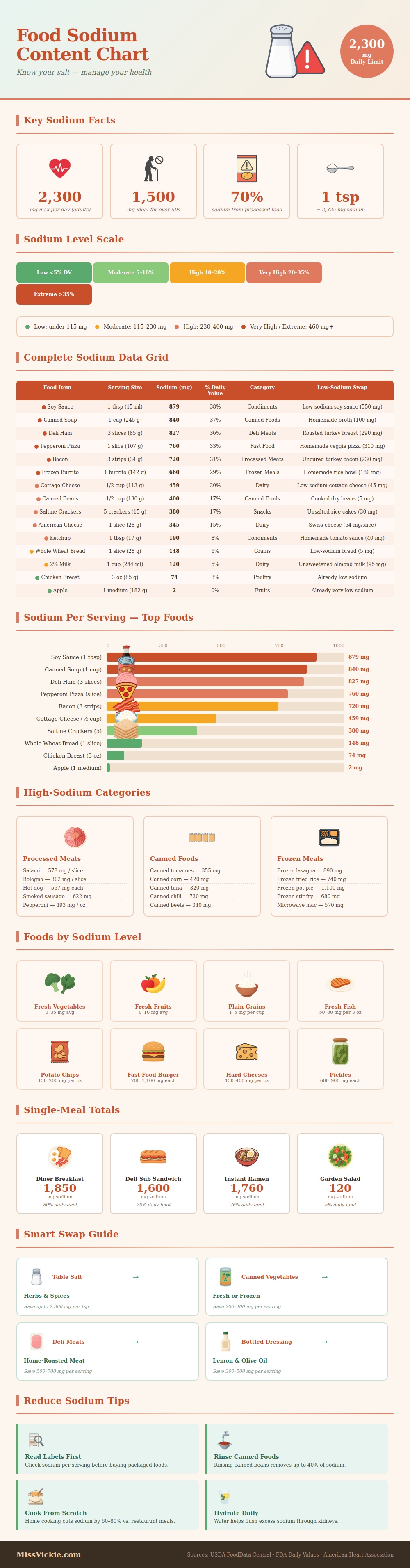 Food Sodium Content Chart