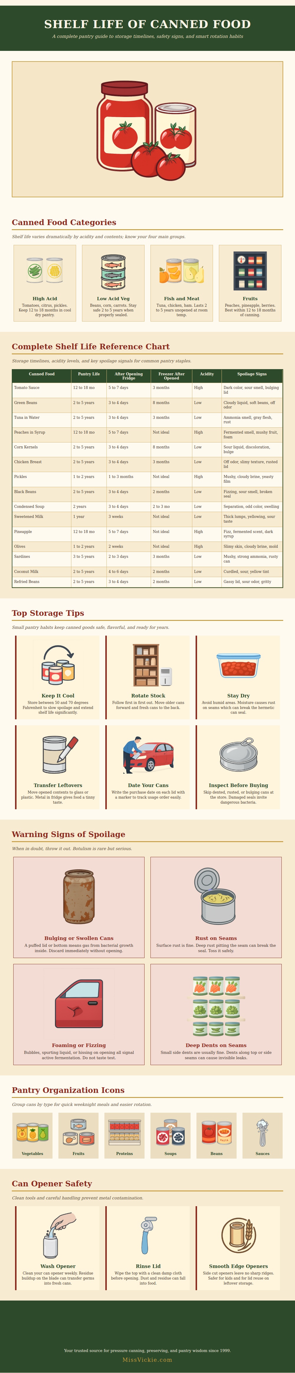 Shelf Life Canned Food Chart