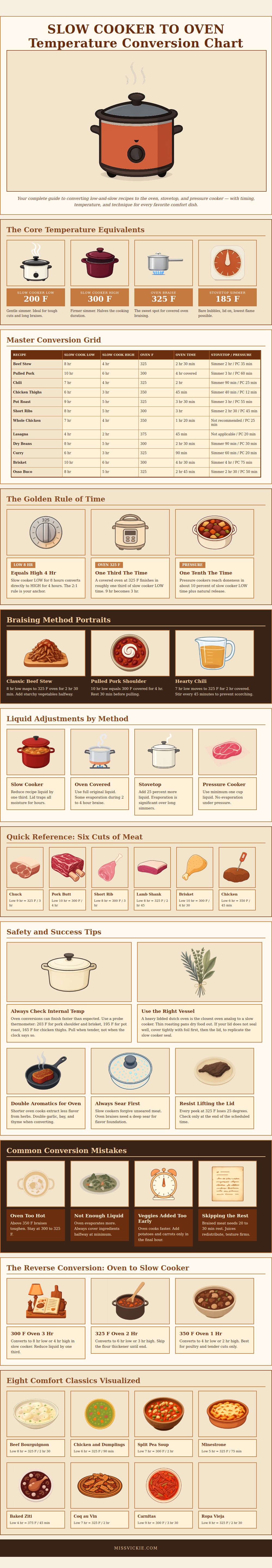 Slow Cooker To Oven Temperature Conversion Chart