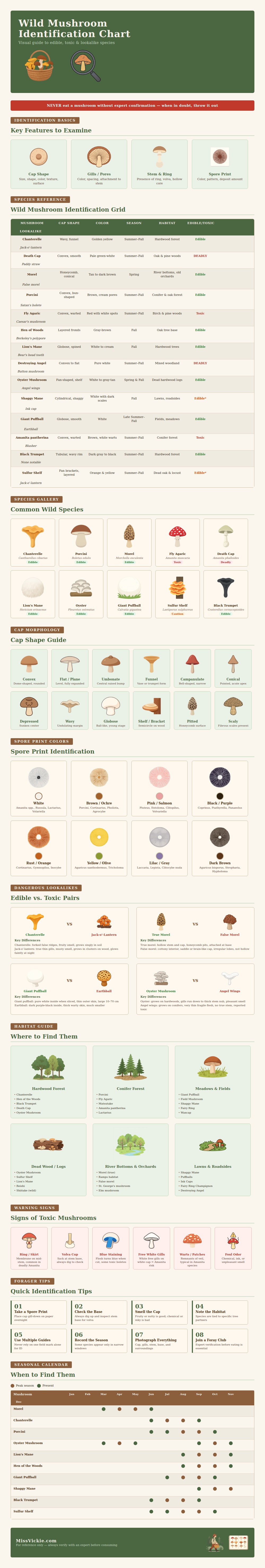 Wild Mushroom Identification Chart