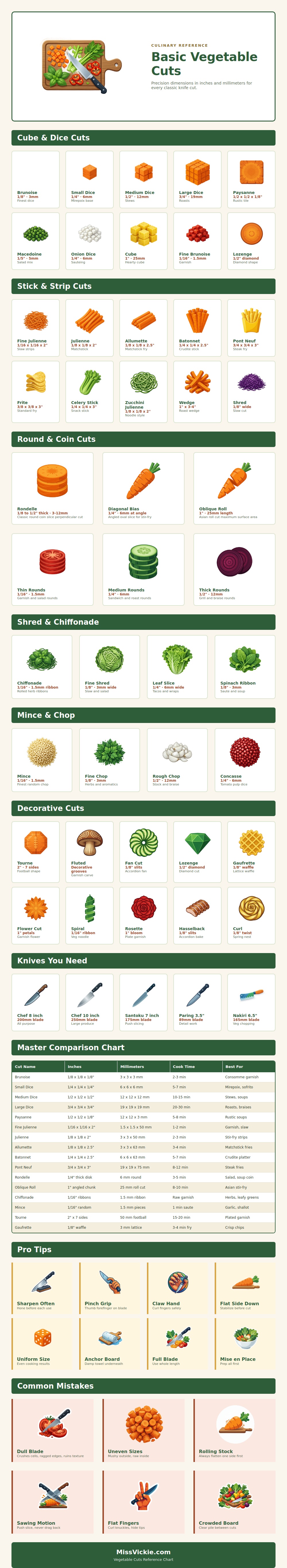 Basic Vegetable Cuts Chart
