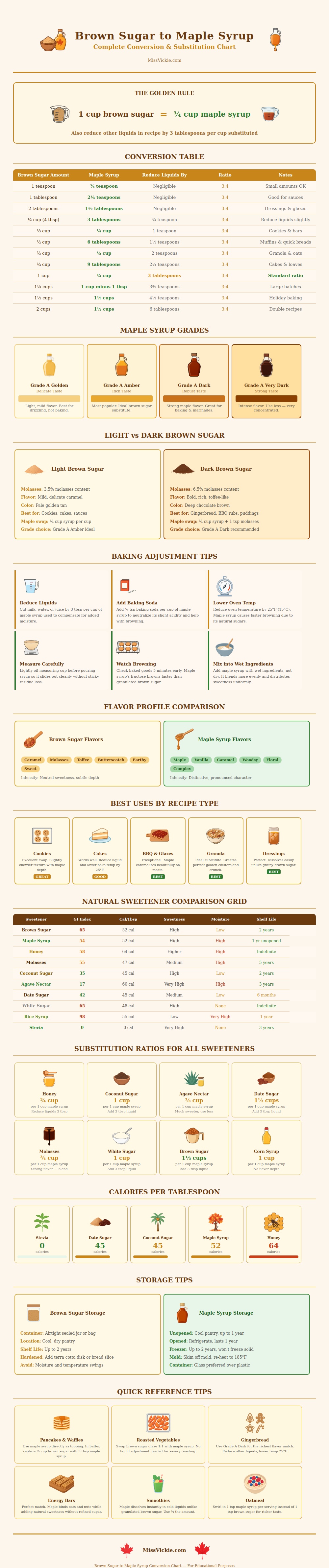 Brown Sugar To Maple Syrup Conversion Chart