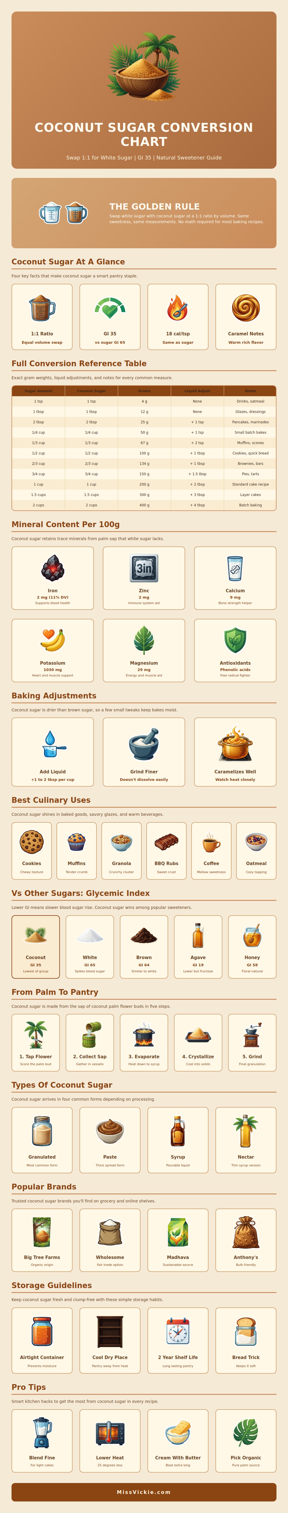 Coconut Sugar Conversion Chart