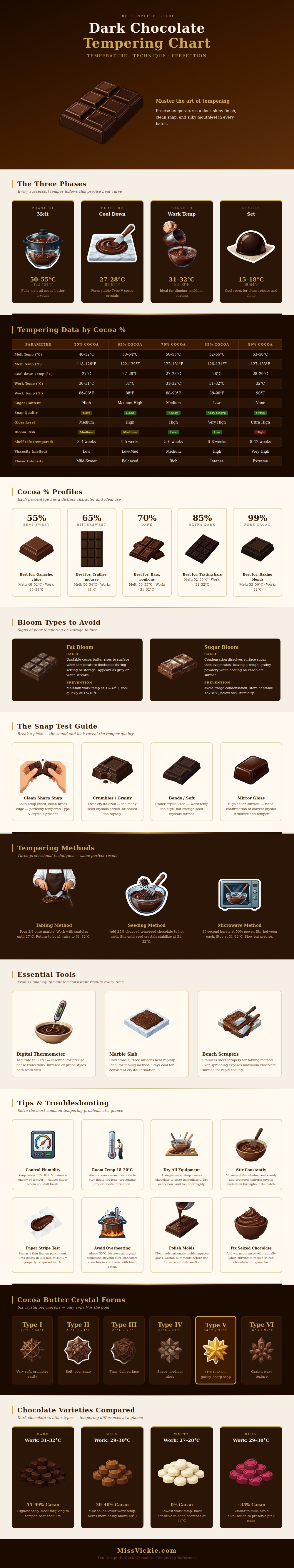 Dark Chocolate Tempering Chart