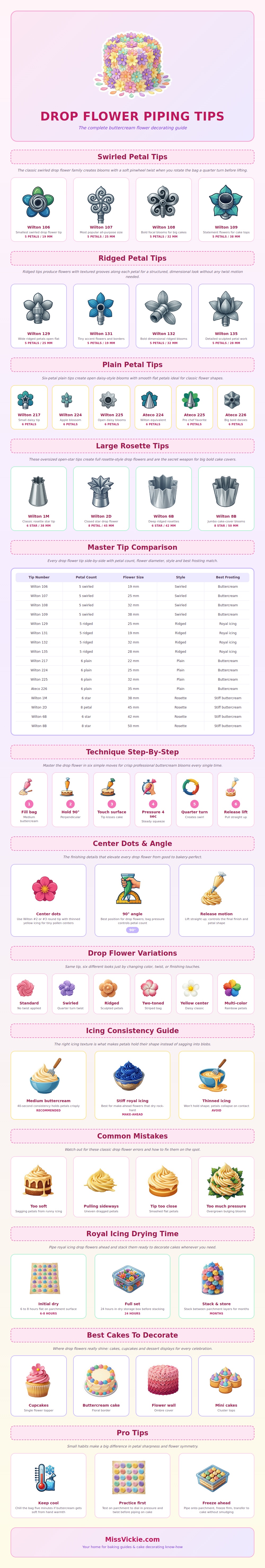 Drop Flower Piping Tip Chart