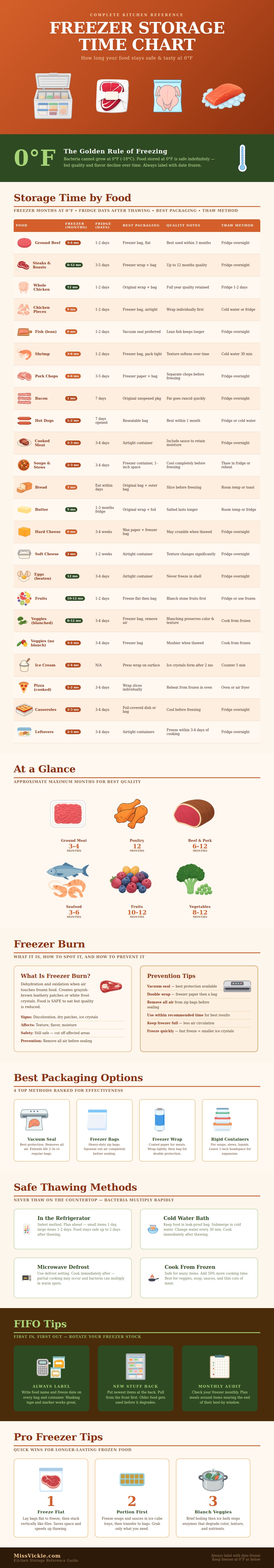 Freezer Storage Time Chart