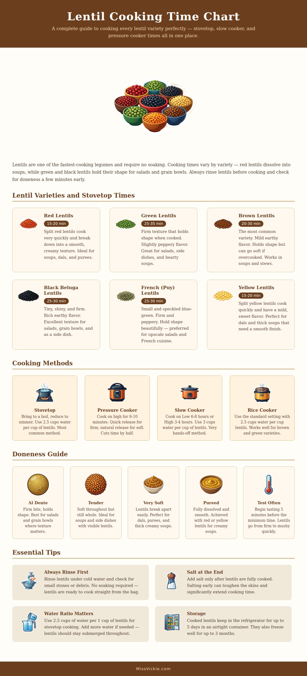 Lentil Cooking Time Chart