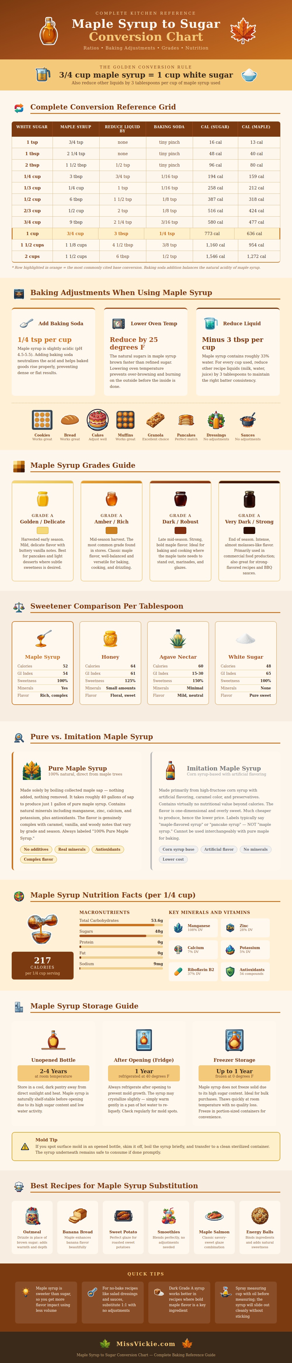 Maple Syrup To Sugar Conversion Chart
