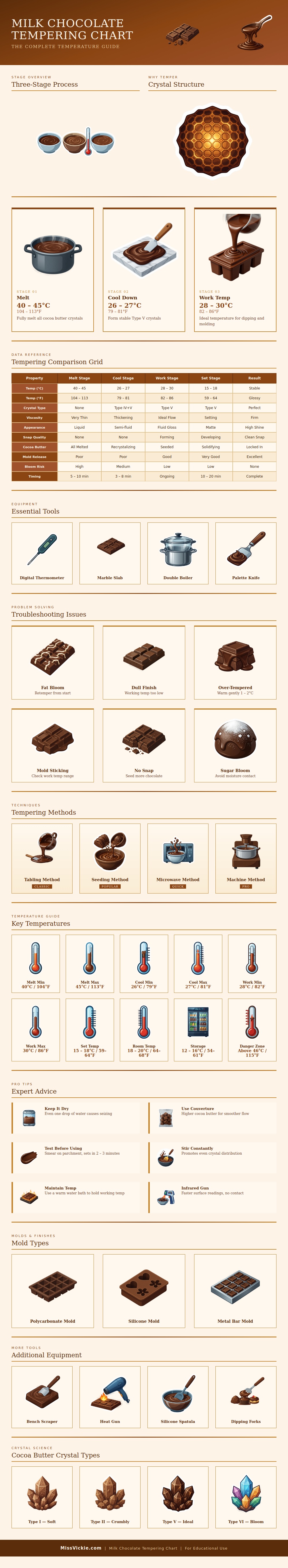 Milk Chocolate Tempering Chart
