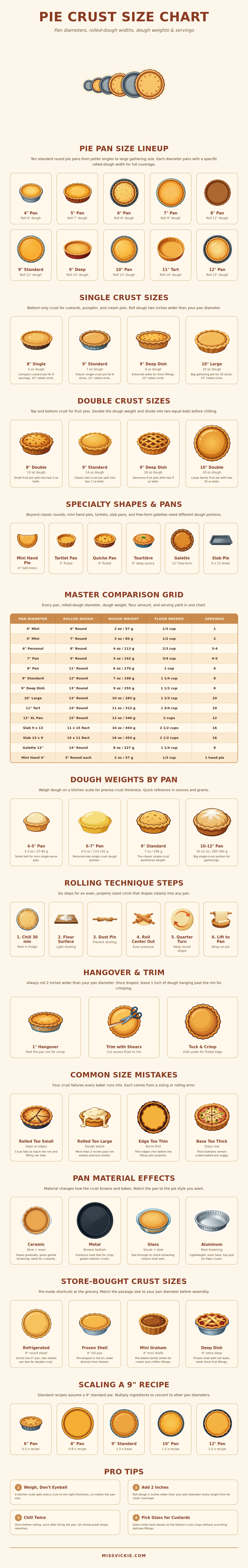 Pie Crust Size Chart