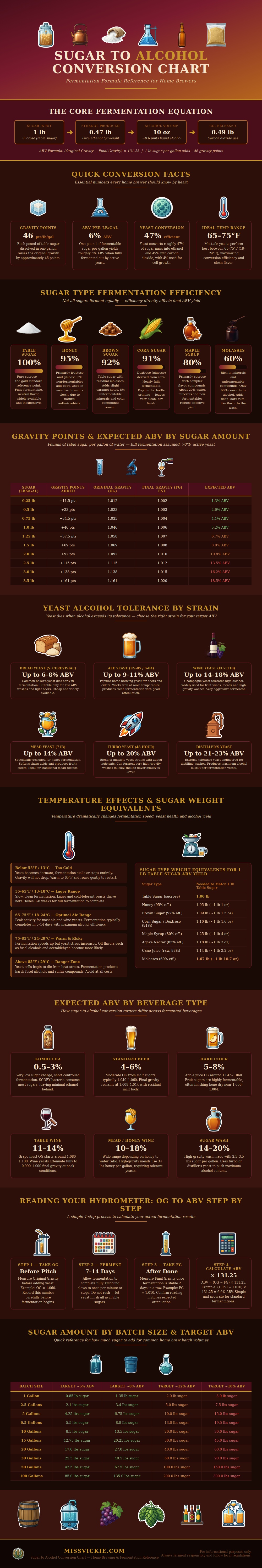 Sugar To Alcohol Conversion Chart