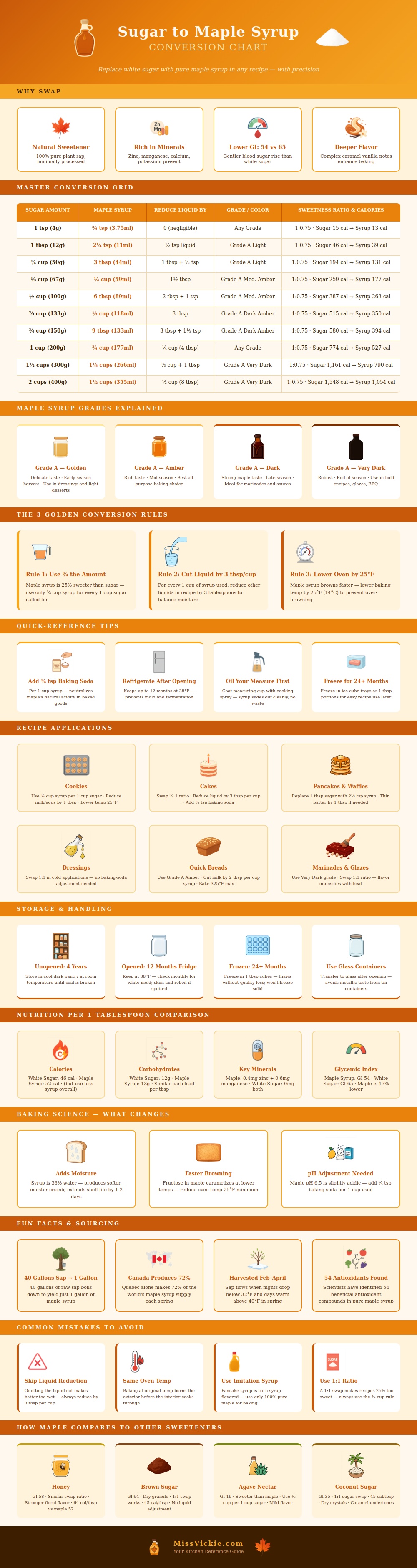 Sugar To Maple Syrup Conversion Chart