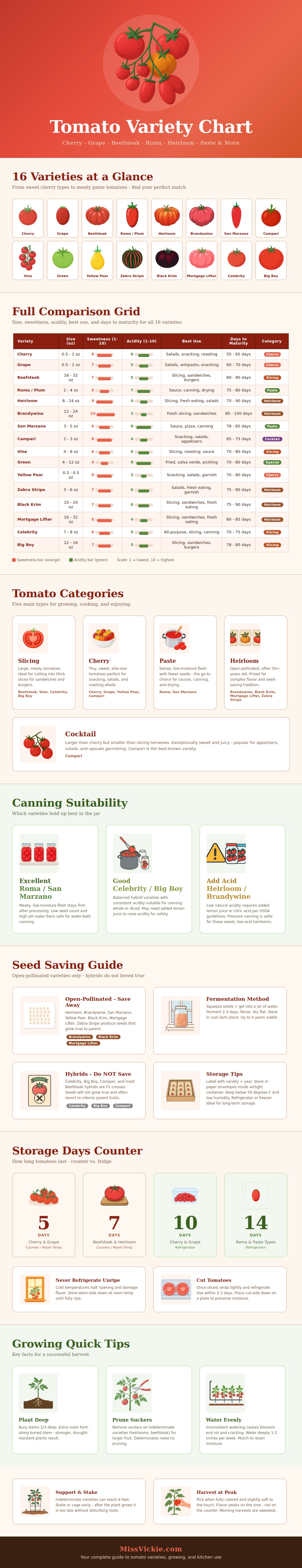Tomato Variety Chart