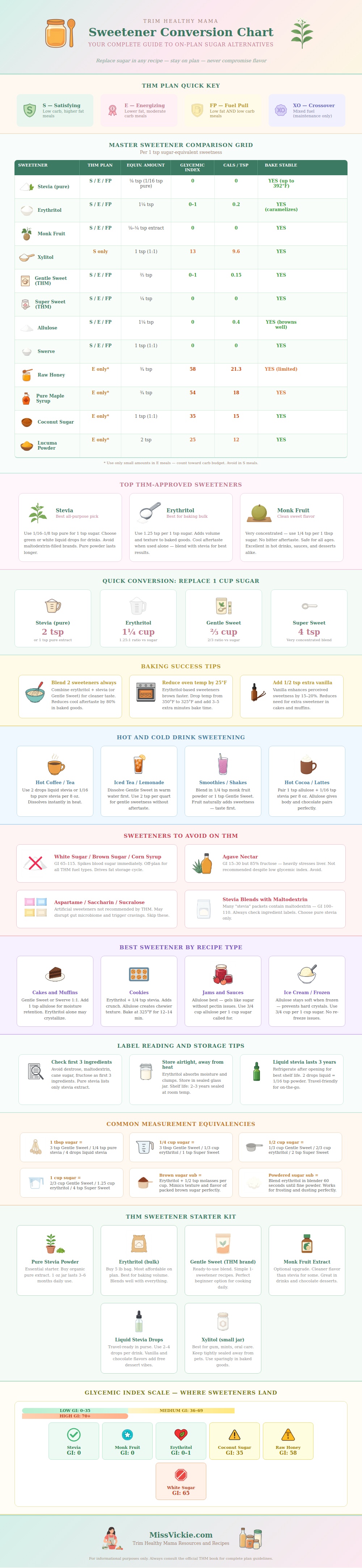 Trim Healthy Mama Sweetener Conversion Chart