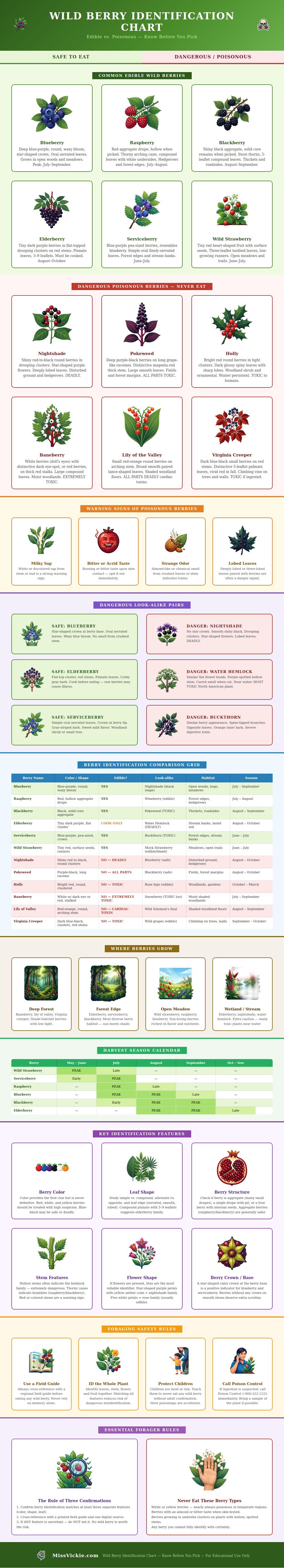 Wild Berry Identification Chart