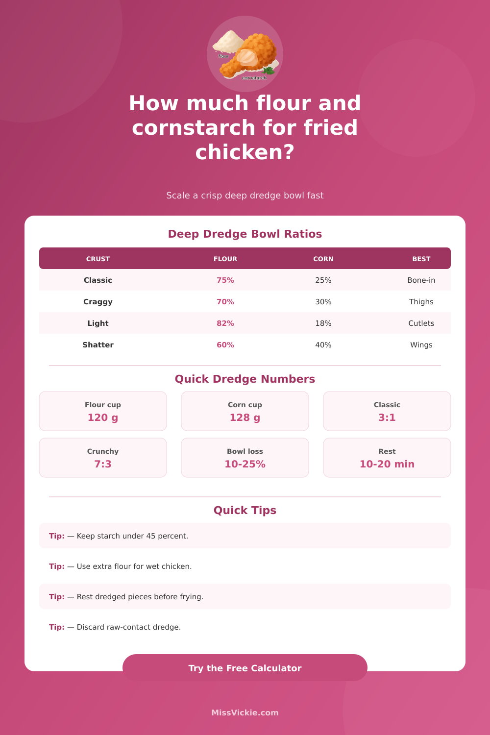 How Much Flour and Cornstarch for Fried Chicken