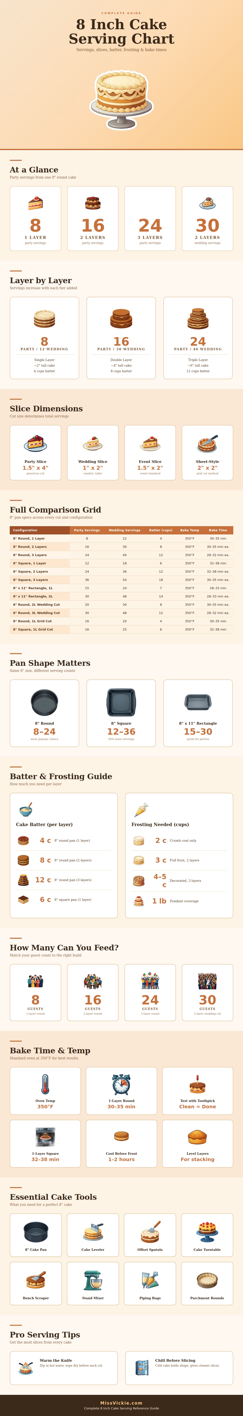 8 Inch Cake Serving Chart