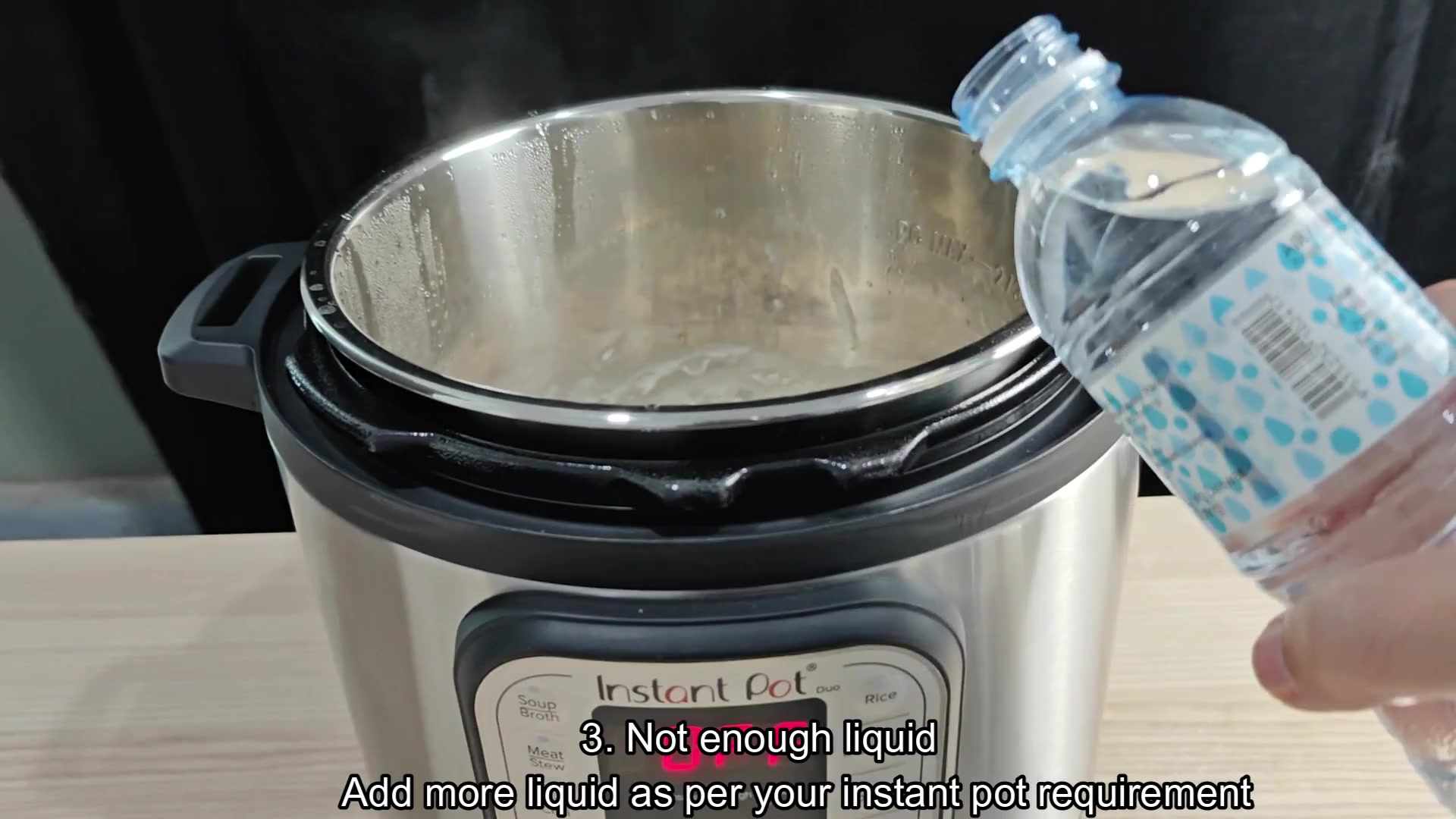 Adding water to Instant Pot inner pot Adding water to Instant Pot inner pot