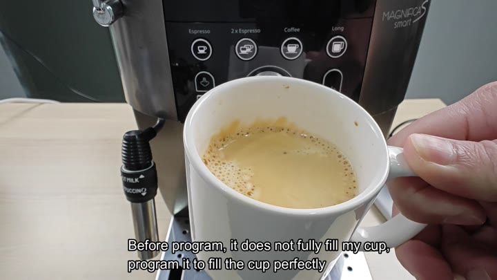 Adjust settings to fill cup perfectly Adjust settings to fill cup perfectly