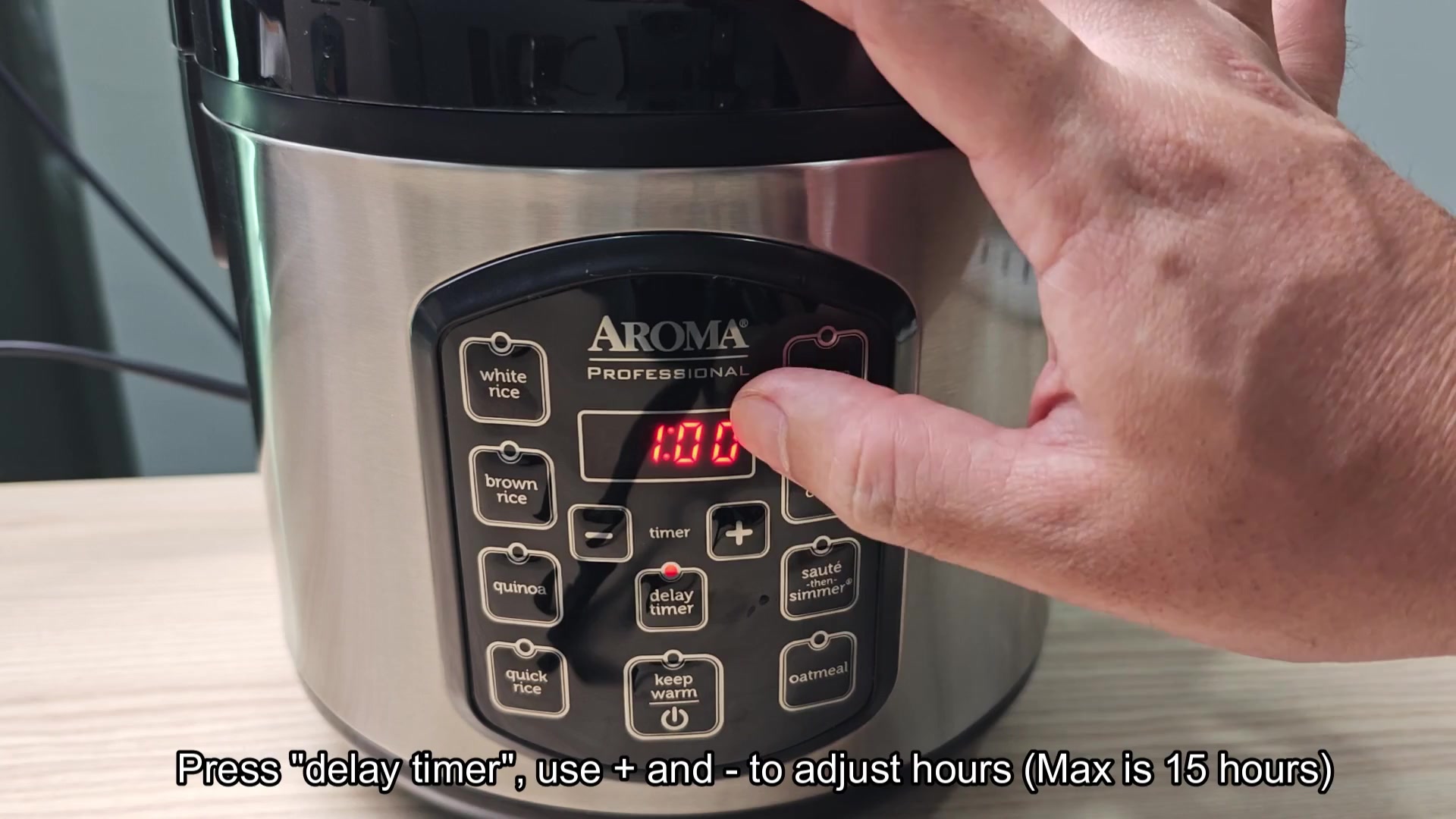 Adjusting hours with plus button Adjusting hours with plus button