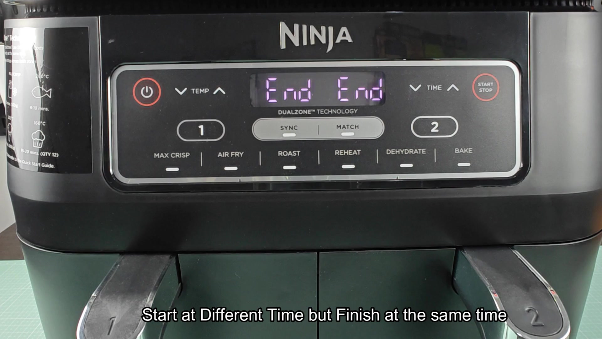 Both zones cooking cycle ended Both zones cooking cycle ended
