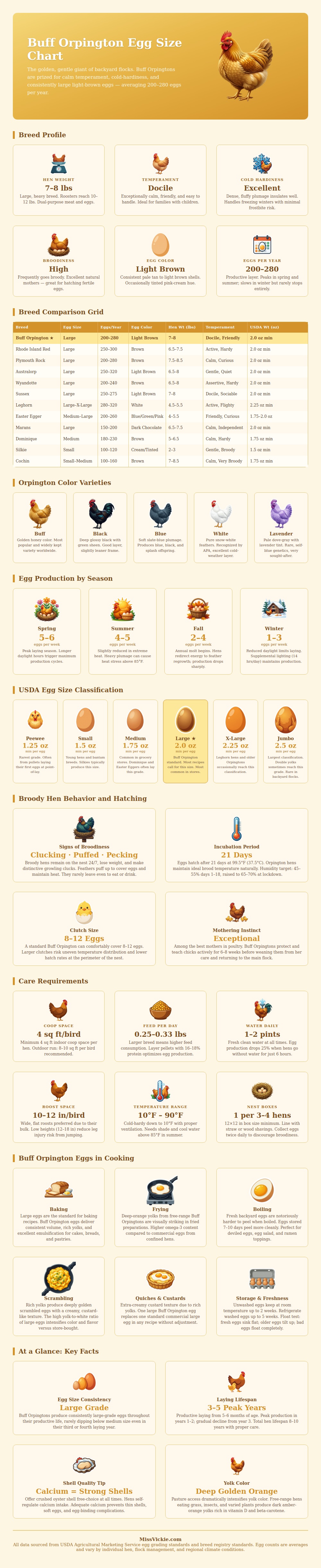 Buff Orpington Egg Size Chart